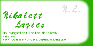 nikolett lazics business card